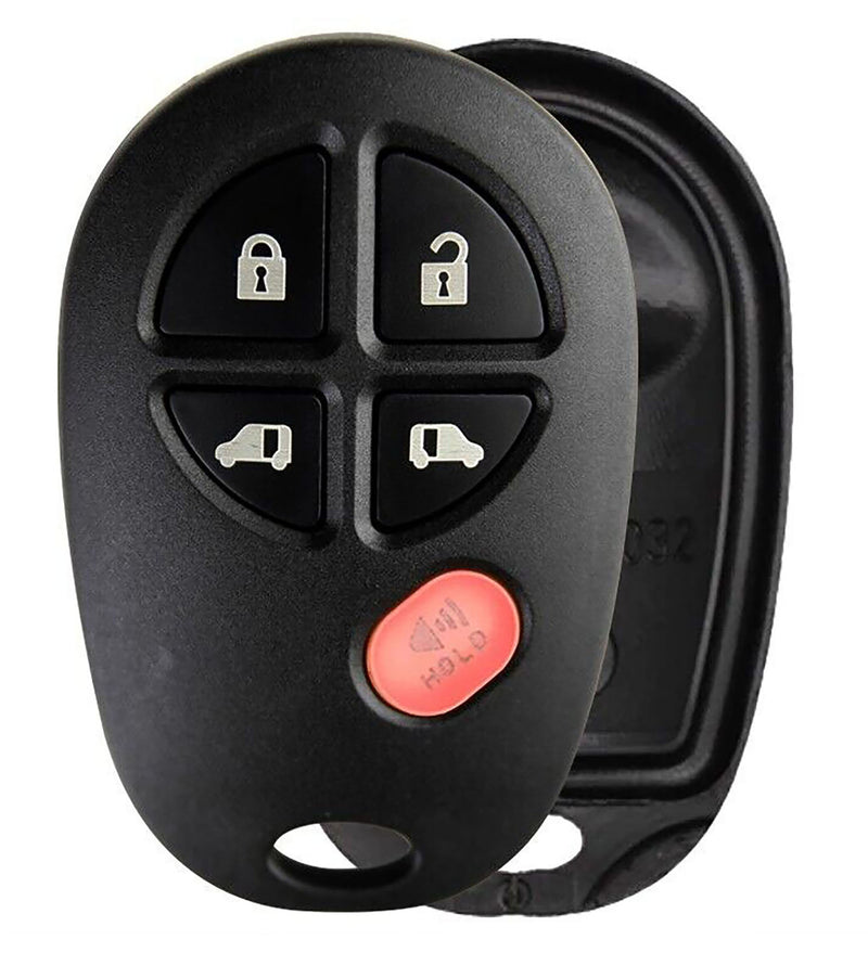 1x New Replacement Key Fob Remote SHELL / CASE Compatible with & Fit For 2004-2020 Toyota Sienna - MPN GQ43VT20T-04 (NO electronics or Chip inside)