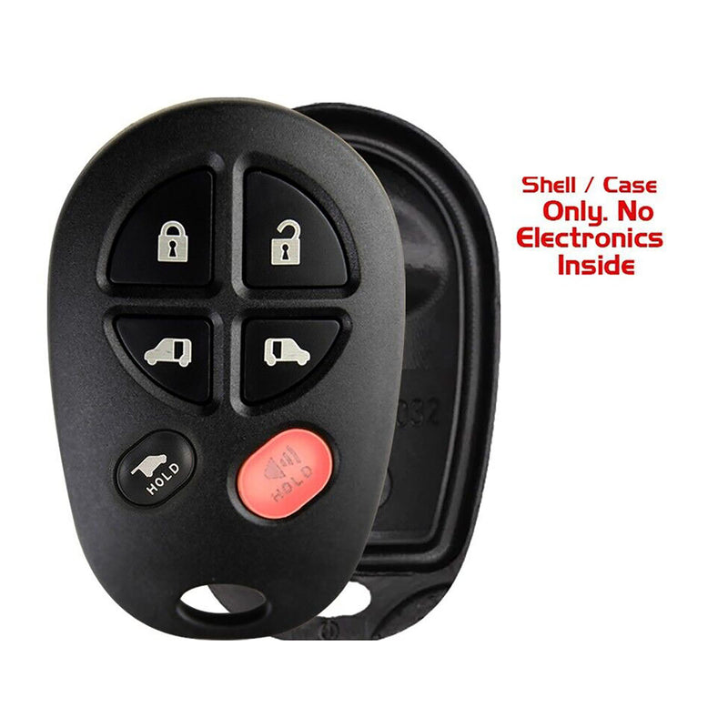 1x New Replacement Key Fob Remote SHELL / CASE Compatible with & Fit For 2004-2018 Toyota Sienna - MPN GQ43VT20T-08 (NO electronics or Chip inside)