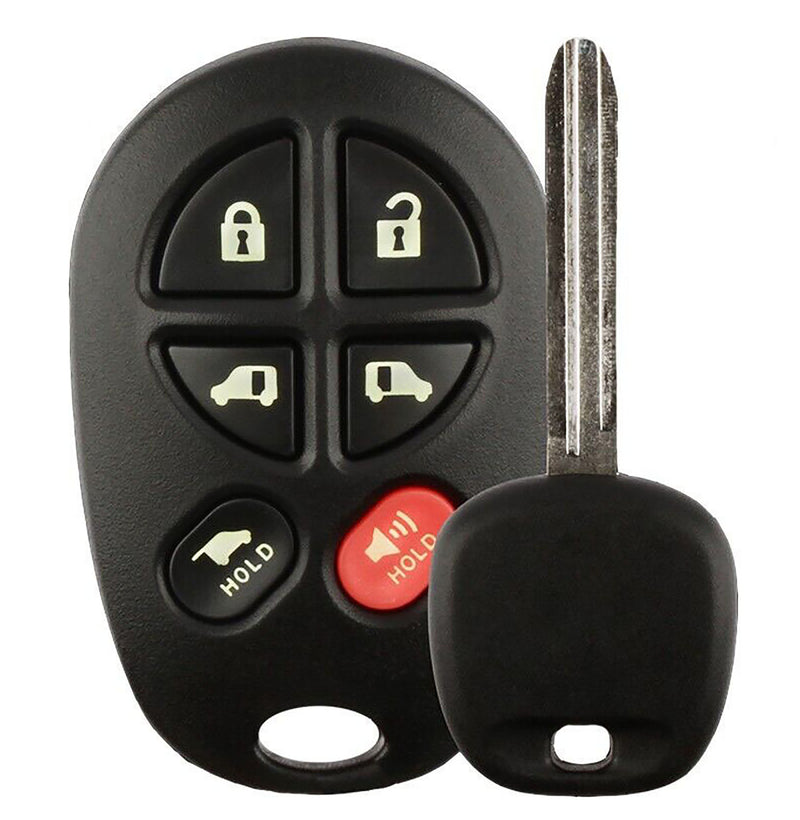 1x New Replacement Transponder Key Remote Compatible with & Fit For 2004-2010 Toyota Sienna - Dot chip - MPN TOY44D-PT-C-08