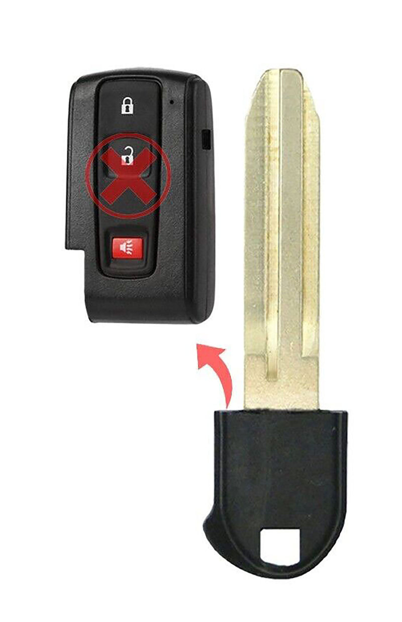 1x New Replacement Prox Key Fob Uncut Insert Blade Compatible with & Fit For 2004-2009 Toyota Prius - MPN MOZB31EG-07