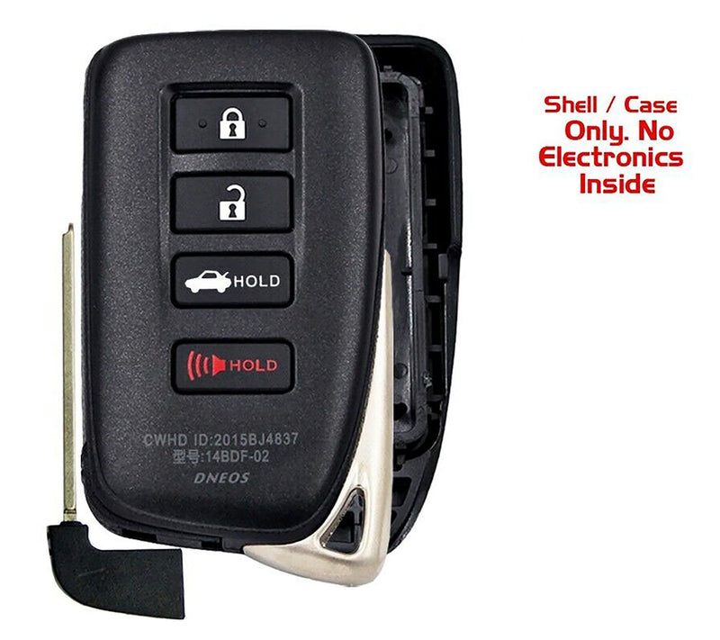 1x New Replacement Prox Key Fob Remote SHELL / CASE Compatible with & Fit For Lexus Vehicles. - MPN HYQ14FBA-NS-04 (NO electronics or Chip inside)