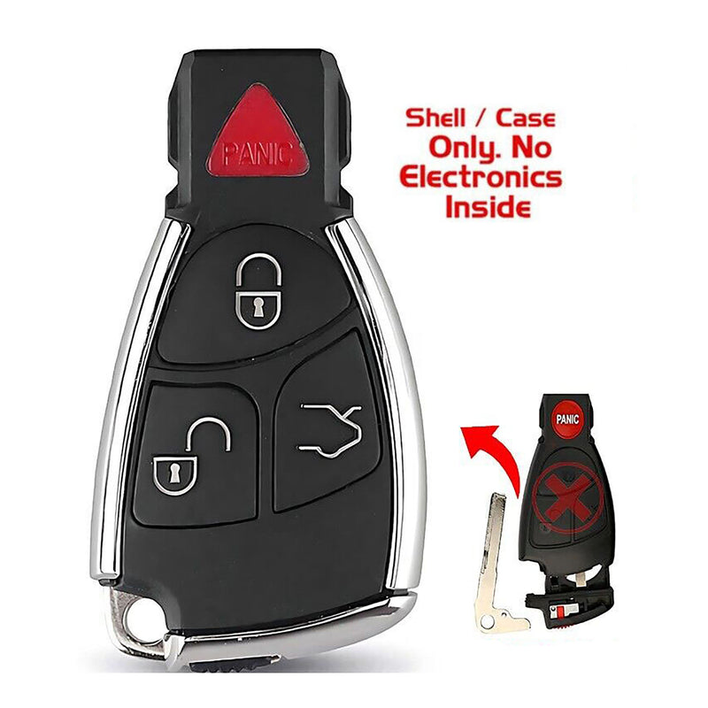 1x New Replacement Remote Key Fob SHELL / CASE Compatible with & Fit For Mercedes Benz IYZ3312 - MPN IYZ3312-SH-02 (NO electronics or Chip inside)