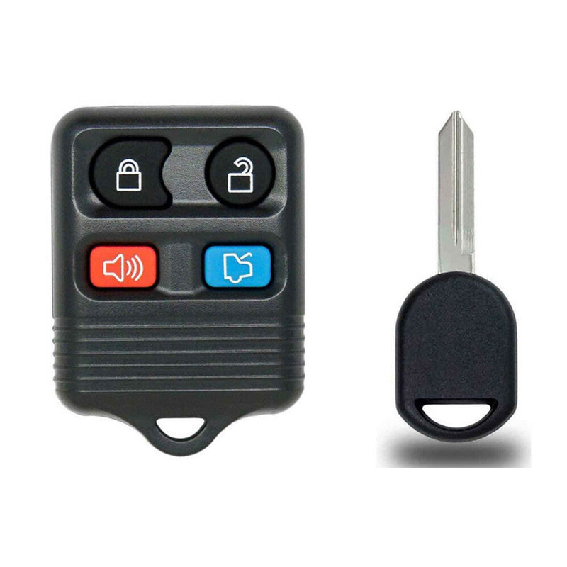 1x Remote and Transponder Ignition Key For Ford Mazda Works for 80 bit Chip Key